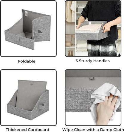 GRANNY SAYS Storage Bins for Closet, Trapezoid Storage Bins with Handles, Clothes Storage Bins, Linen Closet Organizers and S