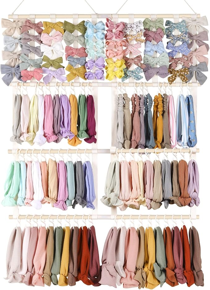 POVETIRE Headband Holder Hair Bows Organizer for Girls,Baby Headbands Hair Accessories Organizer Storage Wall Hanging Decor f