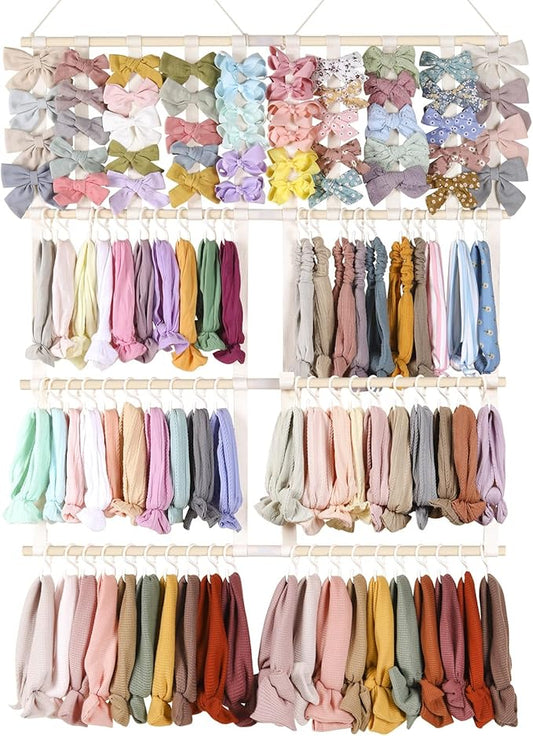POVETIRE Headband Holder Hair Bows Organizer for Girls,Baby Headbands Hair Accessories Organizer Storage Wall Hanging Decor f