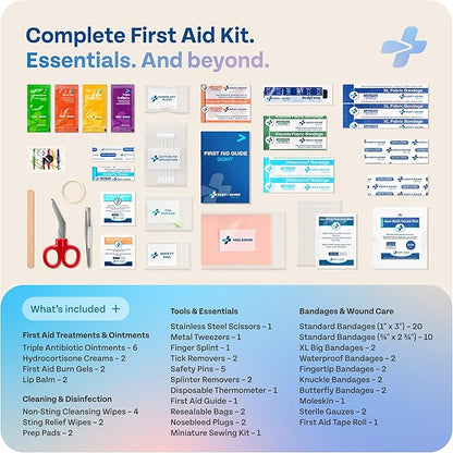 KeepGoing Travel First Aid Kit for Car, Home, Hiking, Camping and Outdoor Emergencies - First Aid Kit Travel Size TSA-Approve