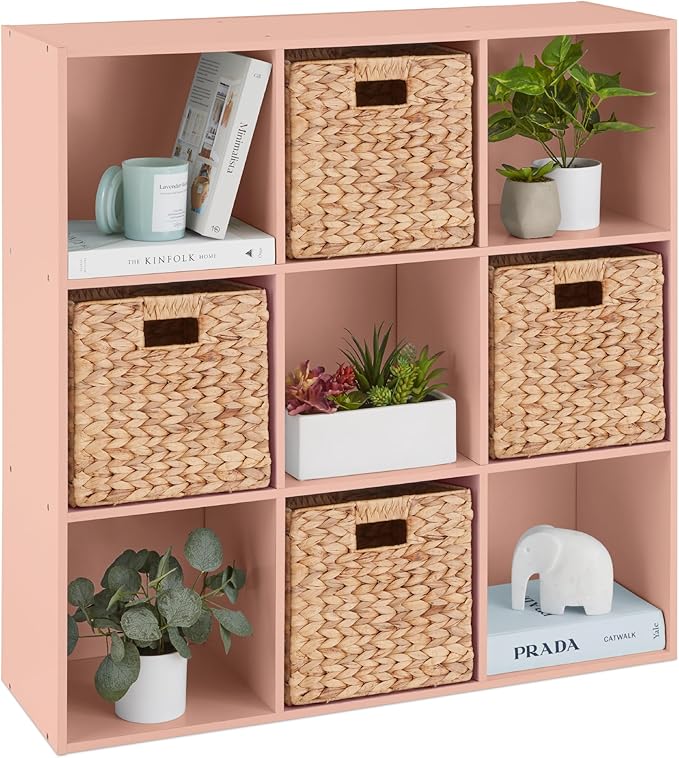 Best Choice Products Kids Bookcase 9-Cube Storage Organizer, 13.5in Shelf Opening, Bookshelf, Toy Storage, Customizable w/ 3 