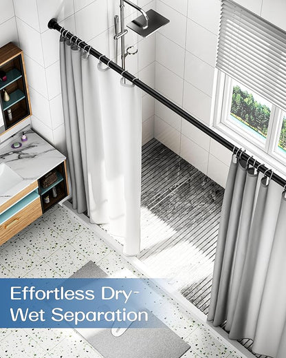 ALLZONE Adjustable Tension Curtain Rod, 42 to 78 Inches, Spring Loaded Curtain Rods No Drilling, Renter Friendly Tension Rod 