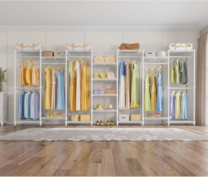 VIPEK V5 Medium Portable Closet Wardrobe Heavy Duty Clothes Rack, Freestanding Closet Metal Clothing Rack with 4 Hang Rods & 