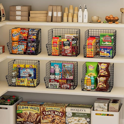 Sonyabecca Outdoor Toy Storage Basket, Play Kitchen Organizer with 5 S-Hooks,3 Tier Rolling Storage Cart Garage, Pantry Floor