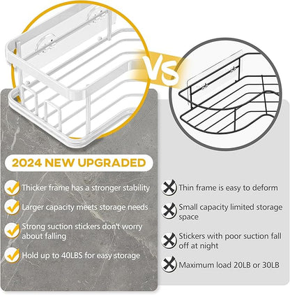MAXIFFE 3 Pack X-Large Corner Shower Caddy with Soap Holder, Large Capacity Sturdy Easy Install No Drilling Stainless Steel H