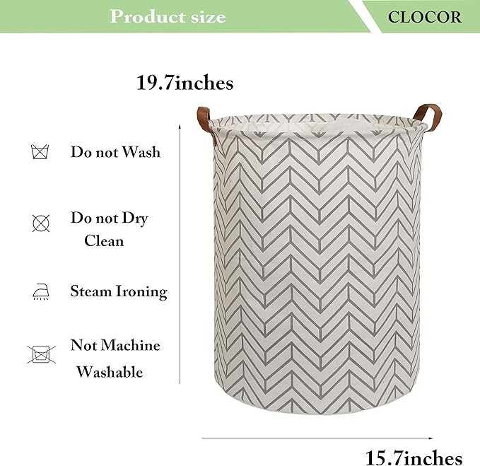 CLOCOR Large Round Storage Bin,Collapsible Storage Baskets, Dirty Laundry Hamper Baskets for Baby Boys and Girls, Office, Bed