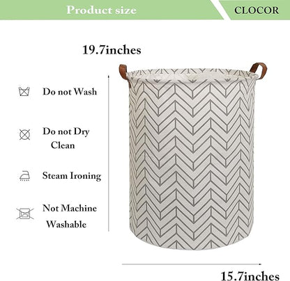 CLOCOR Large Round Storage Bin,Collapsible Storage Baskets, Dirty Laundry Hamper Baskets for Baby Boys and Girls, Office, Bed