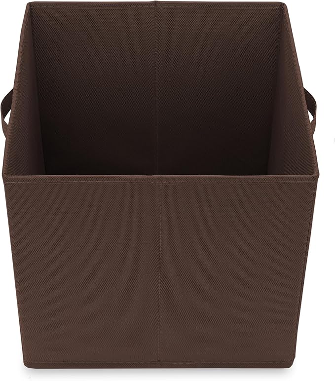 Casafield Set of 6 Collapsible Fabric Cube Storage Bins, Brown - 13" Foldable Cloth Baskets for Shelves, Cubby Organizers & M