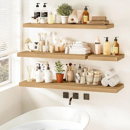 Vivelove 55 Inch Floating Shelves for Wall, 55x9 Display Shelves for Bathroom Living Room Kitchen Bedroom Office Farmhouse Ho