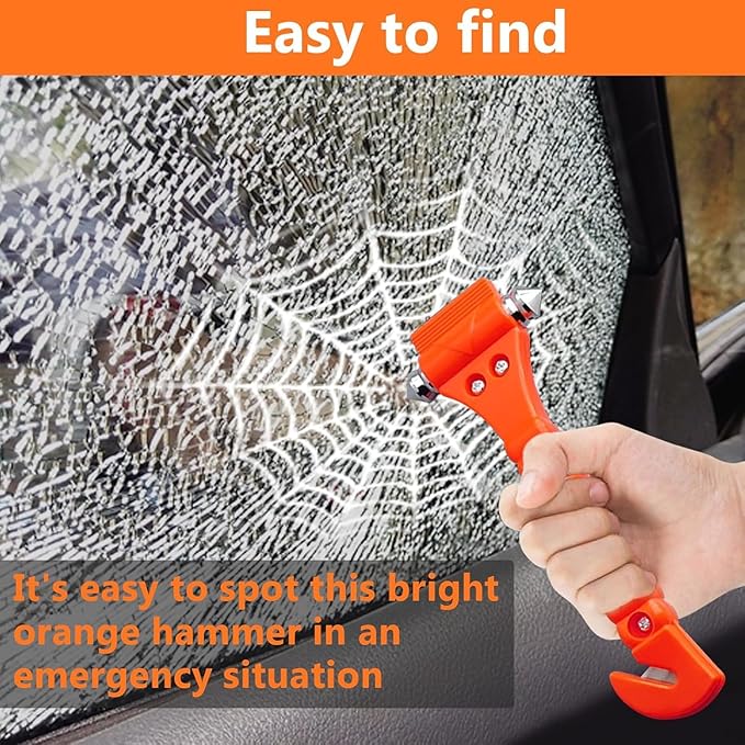 BFXM Car Window Breaker Hammer and Seat Belt Cutter 2-in-1, Emergency Escape Tool, Safety Glass Breaker, Automotive Safety Es