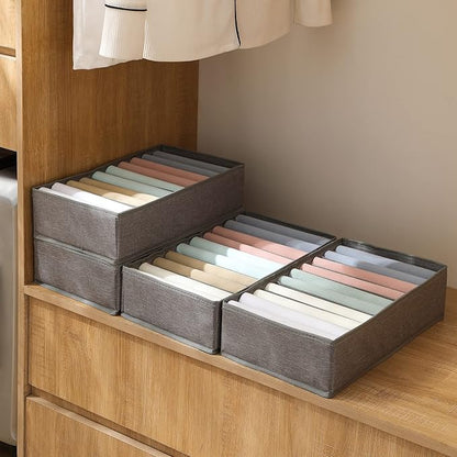 Qozary 4 Pack Drawer Organizers, 10 Grids Foldable Dresser Organizers for Clothing, Folded Clothes, T-shirt, Tank Tops, Camis