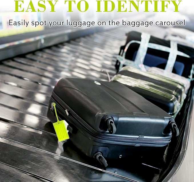 100 Pack Luggage Tags for Suitcases, Airplane Travel Essentials for Flying, International Travel Must Haves, and Luggage Acce