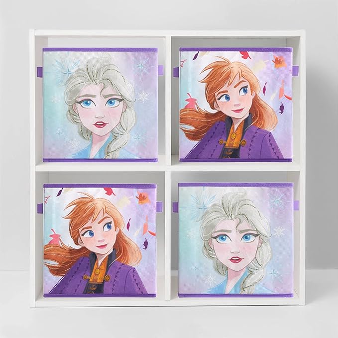 Polycanvas Disney Frozen 2 Collapsible Storage Cubes, Set of 2, 10"x10"