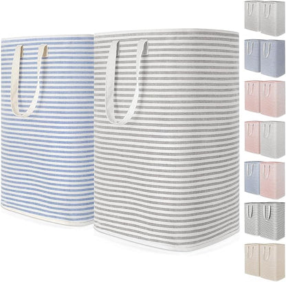 Lifewit 2 Pack Laundry Basket 80L Each, Collapsible Clothes Hamper with Reinforced Handles, Freestanding Waterproof Design fo