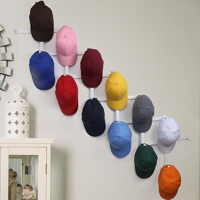SKOLOO Hat Rack for Wall with 17 Hooks, Solid Wooden, Modern, Expandable Coat Rack Wall Mount for Coats, Hats, Bags, Baseball