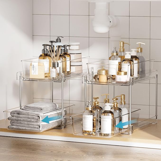 Vtopmart 4 Pack Drawers and 4 Pack Under Sink Organizer