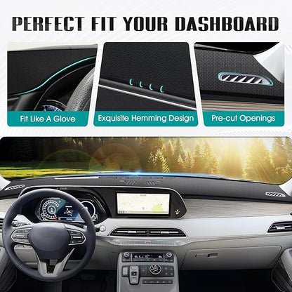 FIILINES Dash Cover Fit for 2020-2025 Hyundai Palisade with HUD Accessories Sunshade Non-Slip Mesh Dash Cover for Palisade Ac