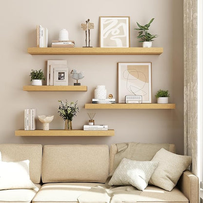 Dreamland 55 Inch Floating Shelves for Wall,8 Inch Deep Floating Shelves,55" W x 8" D Wall Shelves for Bedroom,Living Room, K