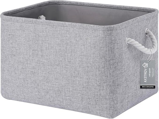 Large Storage Baskets- 15x11x10 inch Storage Bins for Shelves and Closet Organizing, Foldable Fabric Bin for Home Organizatio