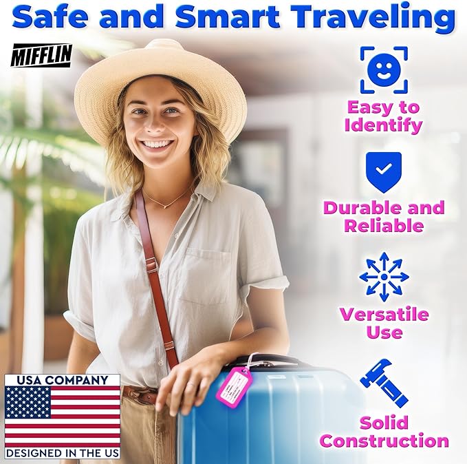 Luggage Tags (Variety, 50 PK), Bag Tag for Baggage, Suitcase Tags Bulk