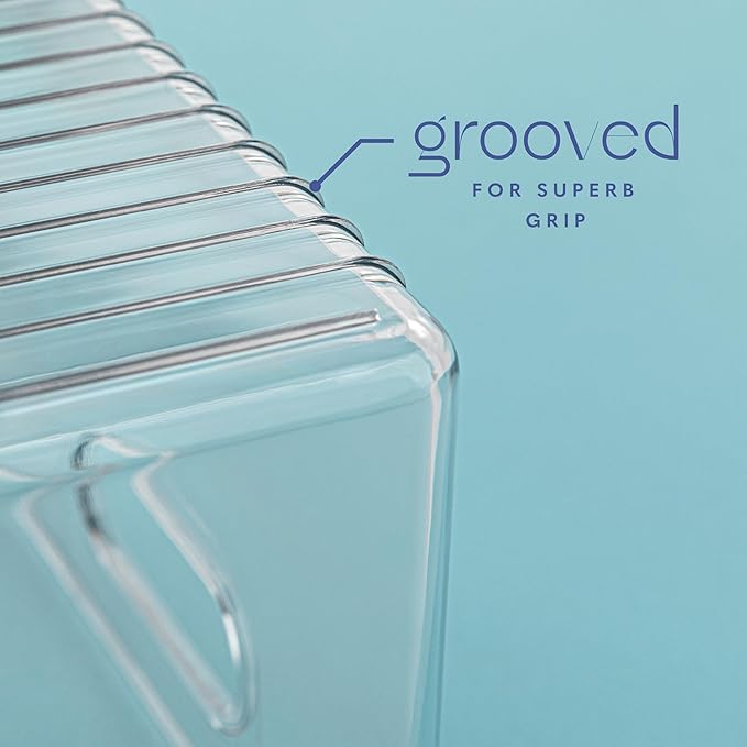 Plastic Food Storage 2 Pack Clear Container Bin with Handles for Organizing Kitchen, Pantry, Refrigerator, Freezer, Pantry, C