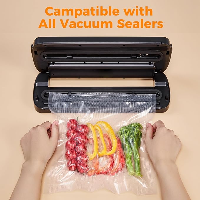 Wevac Vacuum Sealer Bags 11x16' Rolls 6 pack for Food Saver, Seal a Meal, Weston. Commercial Grade, BPA Free, Heavy Duty, Gre