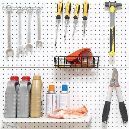 HUHOLE 88 Piece Pegboard Hooks Assortment Kit with Pegboard Bins Garage Tool Organizer Set Fits 1/8 and 1/4 Inch Peg Board Ac