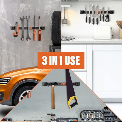 12" Magnetic Tool Holder Strip - A Tool Magnet Bar for Garage Organization, Shop Organization, and Workbench Accessories, Bes