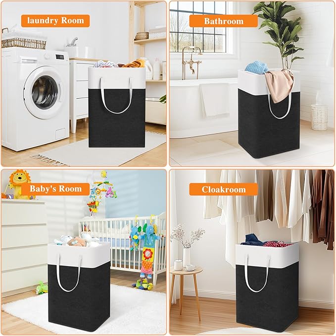 TasticTotes laundry basket 3-Pack, laundry hamper, Hamper with handles, collapsible laundry baskets, Waterproof dirty clothes