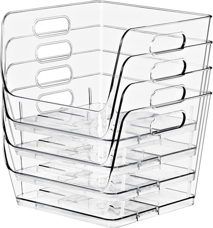 Sorbus Stackable Storage Bins Open Front, Clear Stackable Storage Bins, Pantry Bins for Storage and Organization, Acrylic Sta