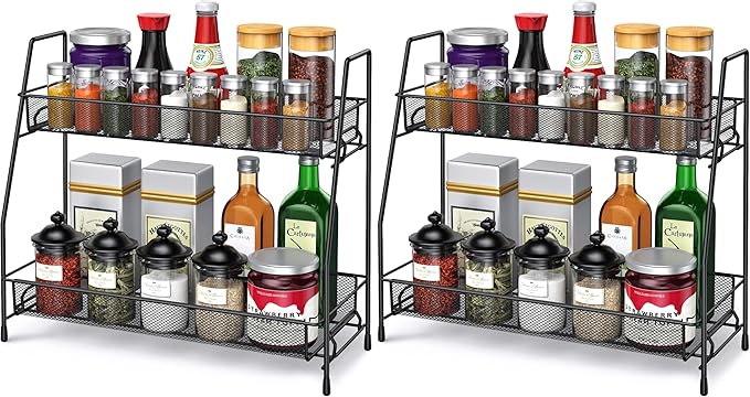 SPISPI Spice Rack Organizer for Cabinet, Bathroom Organizer Countertop, Bathroom Counter Organizer, Kitchen Countertop Organi