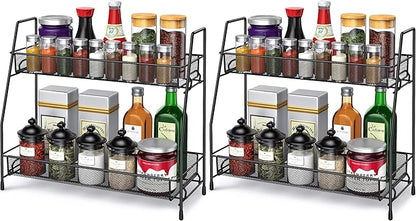 SPISPI Spice Rack Organizer for Cabinet, Bathroom Organizer Countertop, Bathroom Counter Organizer, Kitchen Countertop Organi