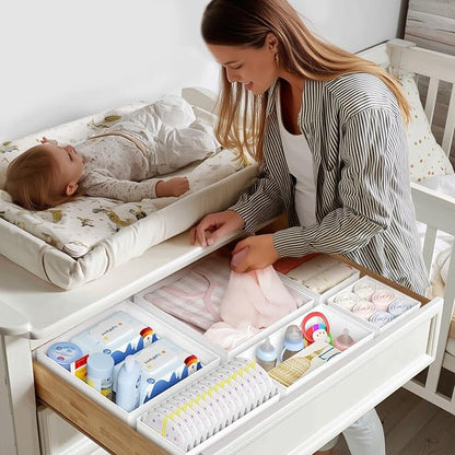 DIMJ Drawer Organizer Clothes - 20 Pack Closet Drawer Organizer Bins for Baby Clothes Storage, Fabric Dresser Organizer for N