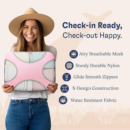 Shacke Packing Cubes for Travel 8 Set - Premium Luggage Organizer Bags - Versatile Travel Organizer for Women and Men - Optim