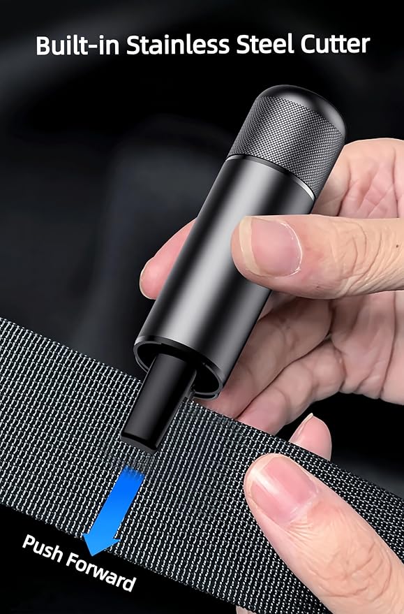 Car Safety Hammer Glass Breaker, Seatbelt Cutter, Under Water Window Breaker, Emergency Escape Tool, Car Accessories, Silver&