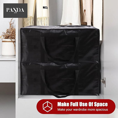 PANDA JOYS Extra Large Moving Bags with Zippers & Carrying Handles, Heavy-Duty Storage Tote for Space Saving Moving Storage, 