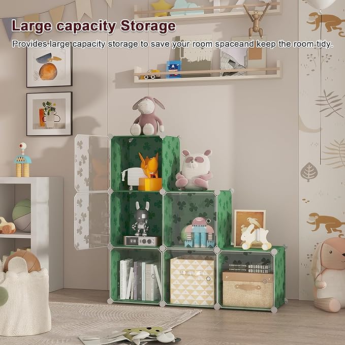 C&AHOME Cube Storage Organizer with Doors, 6-Cube Shelves, DIY Plastic Modular Bookshelf, Closet Clothes Storage Shelving Ide