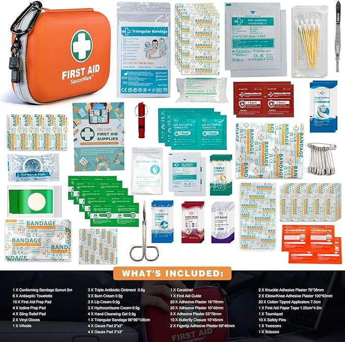 150 Pieces Mini First Aid Kit - Small Medical Kit with Hard Shell - Emergency First Aid Kit for Car, Travel, Home, Outdoor, O