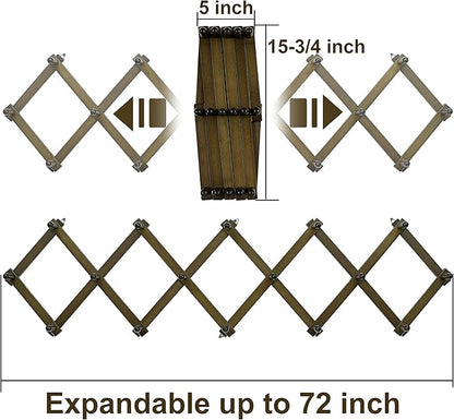 WEBI Accordion Wall Hanger,Accordion Hat Rack for Wall,Expandable Wooden Coat Rack Wall Mounted,Accordion Hook Rack for Hats,