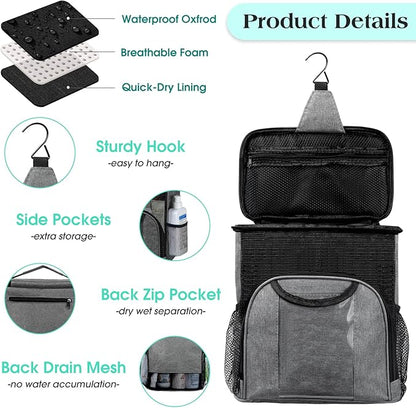 Attmu Mesh Shower Caddy Portable Dorm Tote Bag, Quick Dry Hanging Toiletry Bag, Large Capacity Shower Bag for College Dorm Ro