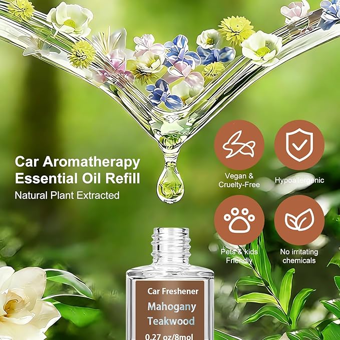 2Pack Air Freshener Diffuser, Hanging Air Fragrance Essential Oil Diffuser, Car Scents Accessories Cute Car Interior Decor,Ro