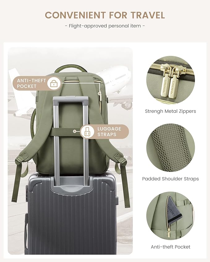 LOVEVOOK Travel Backpack for Women/Men, Personal Item Bag with 3 Packing Cubes Fits 17" Laptop, 50L Travel Backpack Carry on 