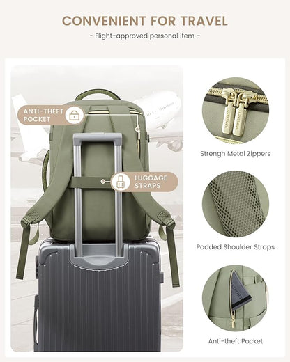 LOVEVOOK Travel Backpack for Women/Men, Personal Item Bag with 3 Packing Cubes Fits 17" Laptop, 50L Travel Backpack Carry on 