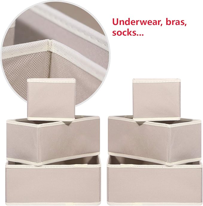DIOMMELL 9 Pack Foldable Cloth Storage Box Closet Dresser Drawer Organizer Fabric Baskets Bins Containers Divider for Baby Cl