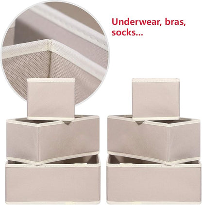 DIOMMELL 9 Pack Foldable Cloth Storage Box Closet Dresser Drawer Organizer Fabric Baskets Bins Containers Divider for Baby Cl