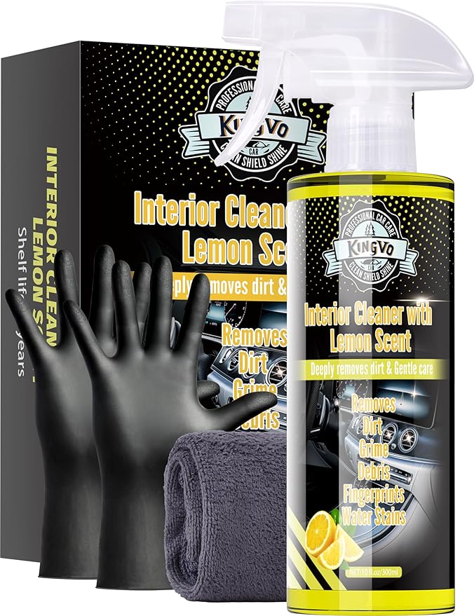 Kingvo Car Interior Cleaner, Interior Cleaner Carpet Dashboard Vinyl Sofa Leather Shiny Car Stuff Detailing Kit Cleaning Supp
