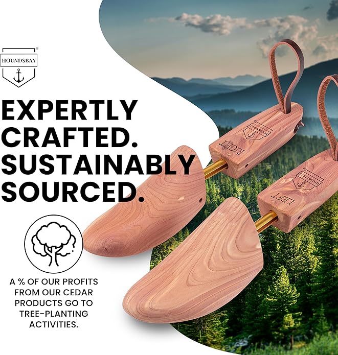 HOUNDSBAY Cowboy Boot Trees, Cedar Western Boot Tree for Men & Women, Shoe Tree for Boots, Boot Stretcher & Shaper