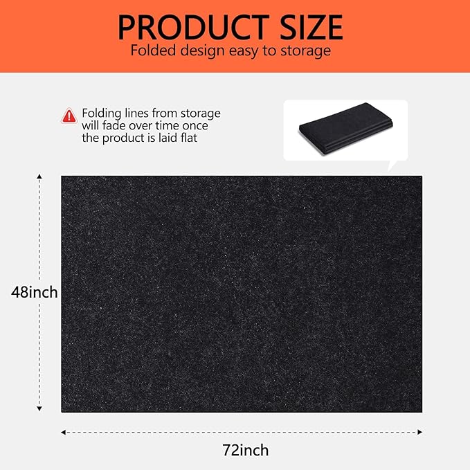 Oil Spill Mat, 48×72 Inch Garage Floor Mat for Under Car, Waterproof, Reusable Washable Premium Oil Absorbent Pads Protects F