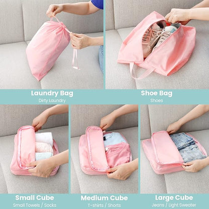 Cambond Compression Packing Cubes for Travel - Lightweight Expandable Travel Bags Luggage Organizers Travel Essentials Compre