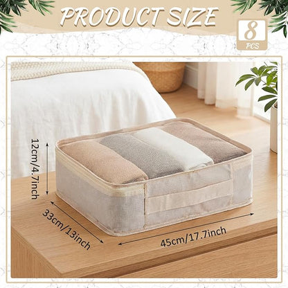 Silkfly 8 Pcs XL Packing Cube for Travel Luggage Organizer Suitcase High Capacity Large Packing Bag Bulk Reusable Mesh Travel